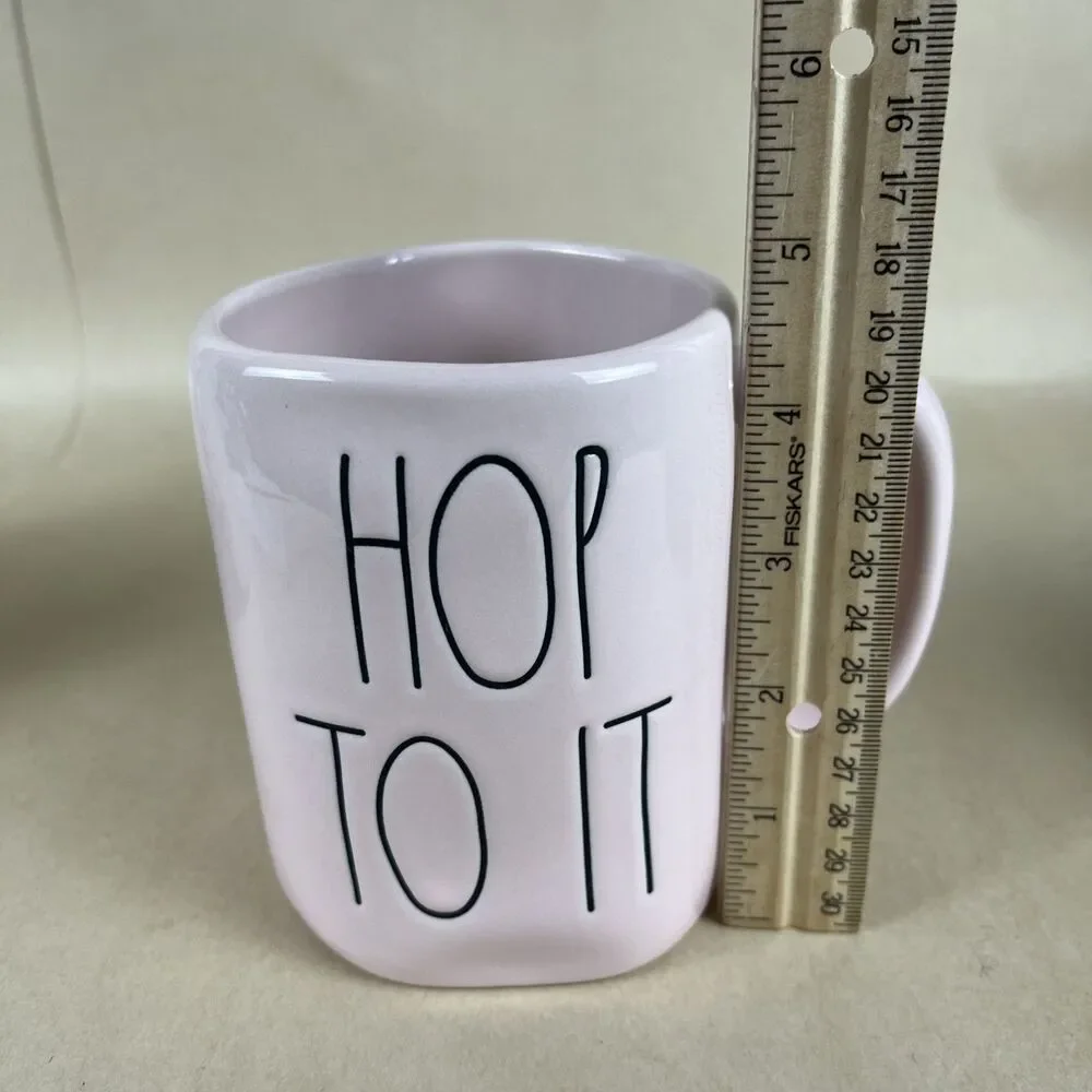 3 RAE DUNN Artisan‎ By Magenta EASTER MUGS - BUNNY, “HOP TO IT”, “ HIP HOP”